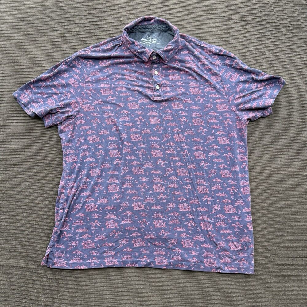 Vineyard Vines Edgartown Polo Shirt Men Large Pima Cotton Golf Golfing Outdoors.